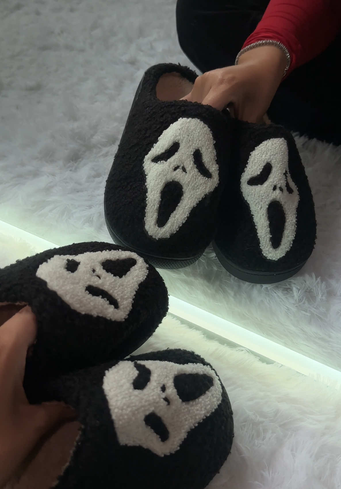 im a sucker for halloween slippers + these have free shipping 👻 #ghostface #scream #halloweenslippers 