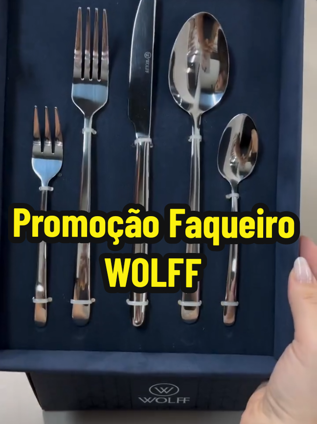 promoção desse lindo faqueiro da Wolff. feito todo em aço inoxidável . tem maior durabilidade e higiene. adquira o seu com preço promocional e frete grátis para algumas regiões. #talheres #promocao #shop #cozinha #utensiliosdecozinha 