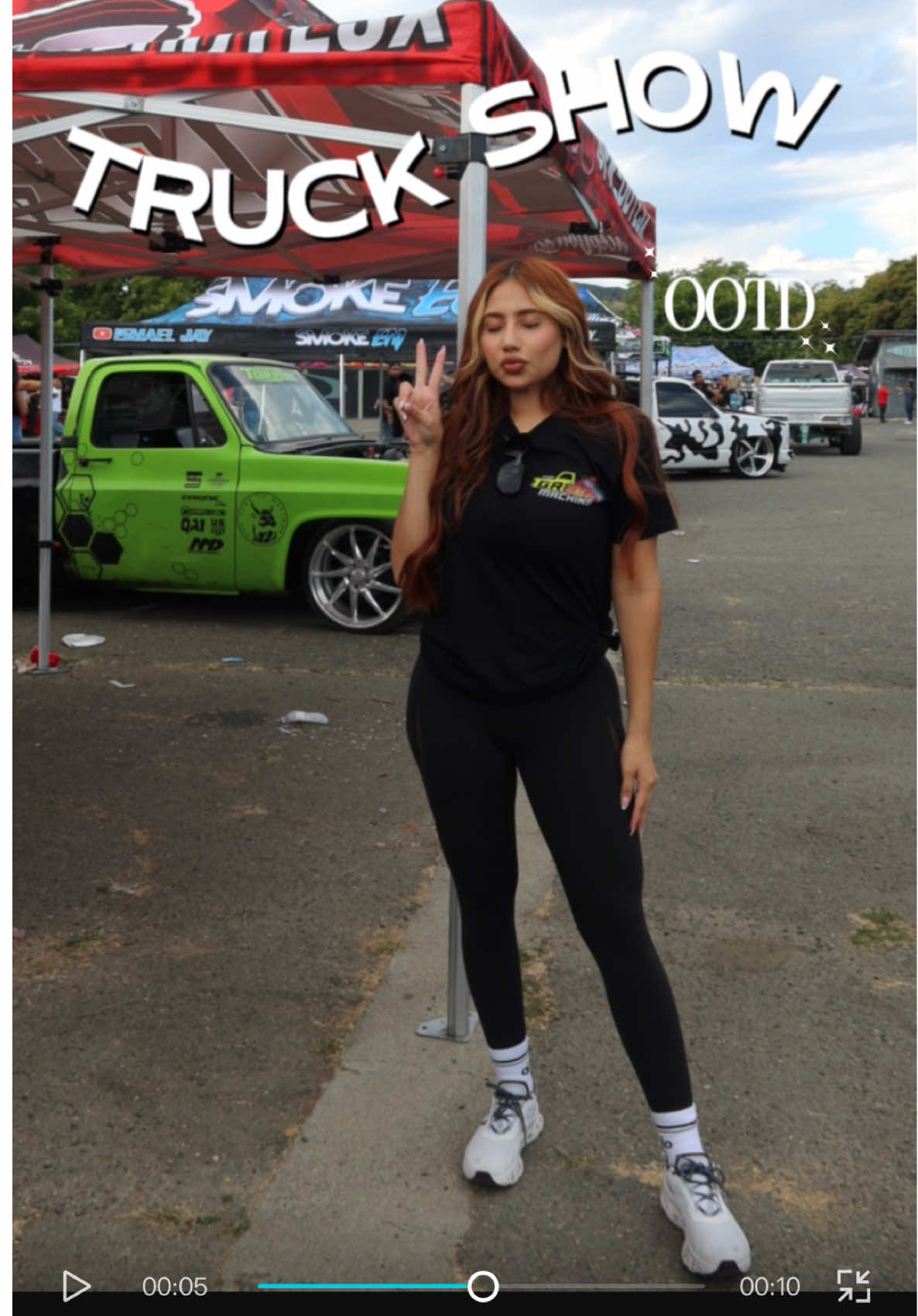 Truck show ootd ✨🦖 #OOTD #truckshow #truckshowfit #working #california     