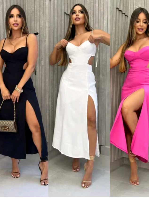 Dê uma olhada em Vestido Midi Alcinha em Alfaiataria Elegante Tendência Verão 2025 por R$68,59 - R$72,20. Compre na Shopee agora!  Digita eu quero, que te mando link #Moda #Shopee 