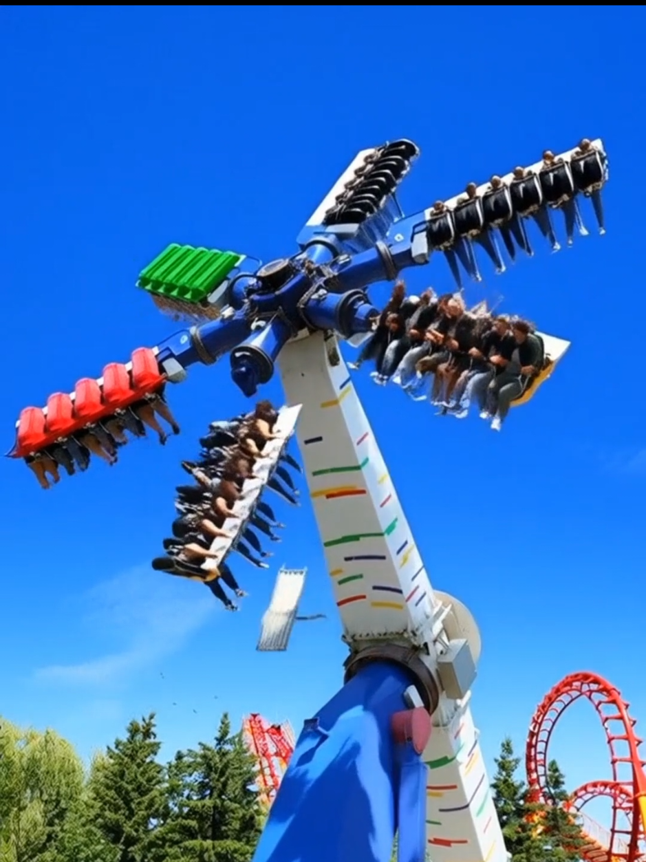 Amusement park ride disasters malfunction leads to collapse. #themepark #swingride #rotator #thrillride #fail 