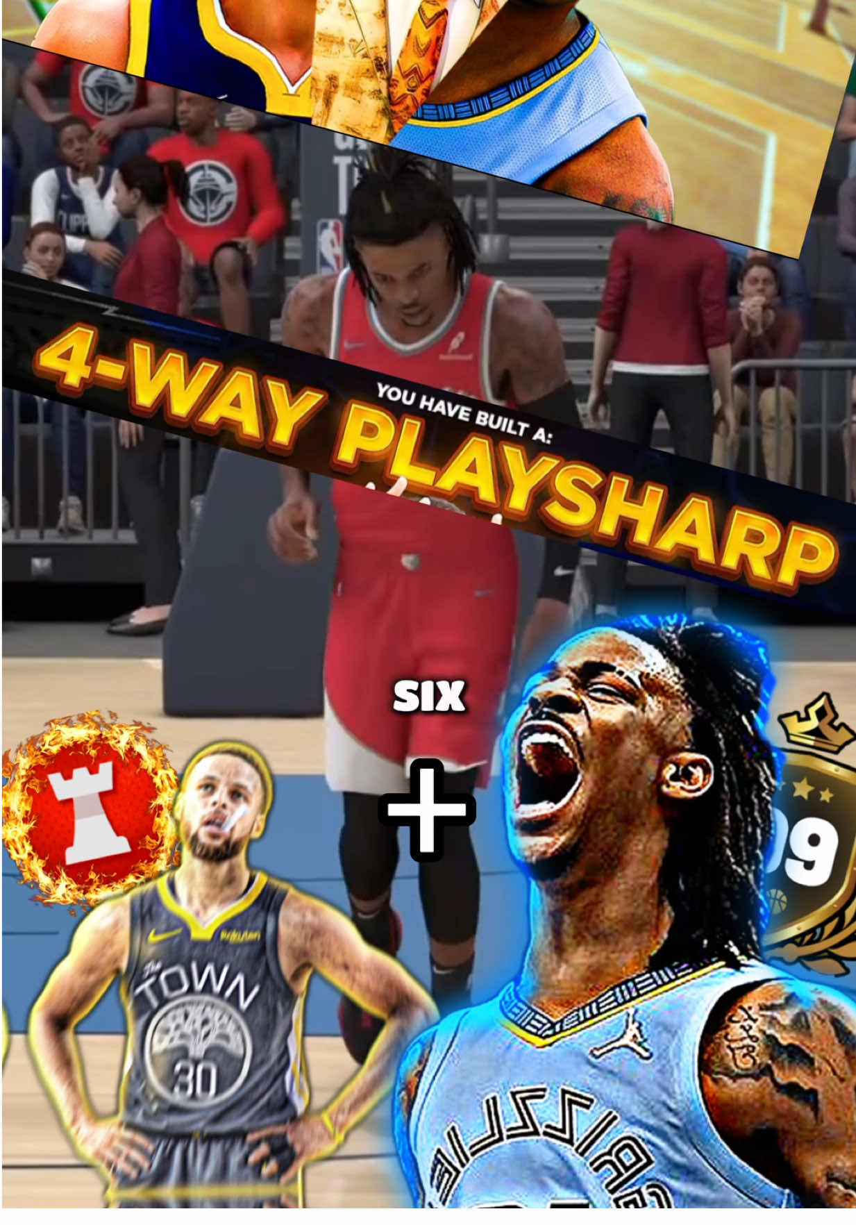 This 4 way play sharp build is super overpowered in nba2k26 this build can do it all with a 94 three pointer a 89 driving dunk a 91 steal and 92 ball handling for all the best dribble moves 😳 #viral #fyp #nba2k #2k #2k26 