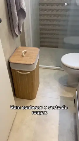 Encontrei esse cesto de bambu e amei  ele na minha casa 🏠 #casanova #decoracao #banheiro #reforma #enxoval 