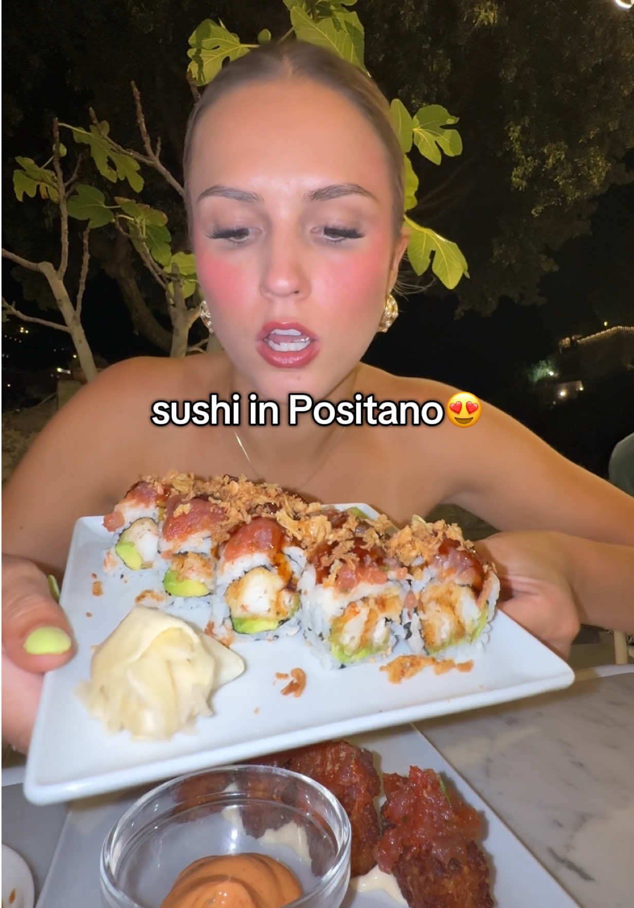 Sushi mukbang in Positano #mukbang #sushi #positanoitaly #fyp 