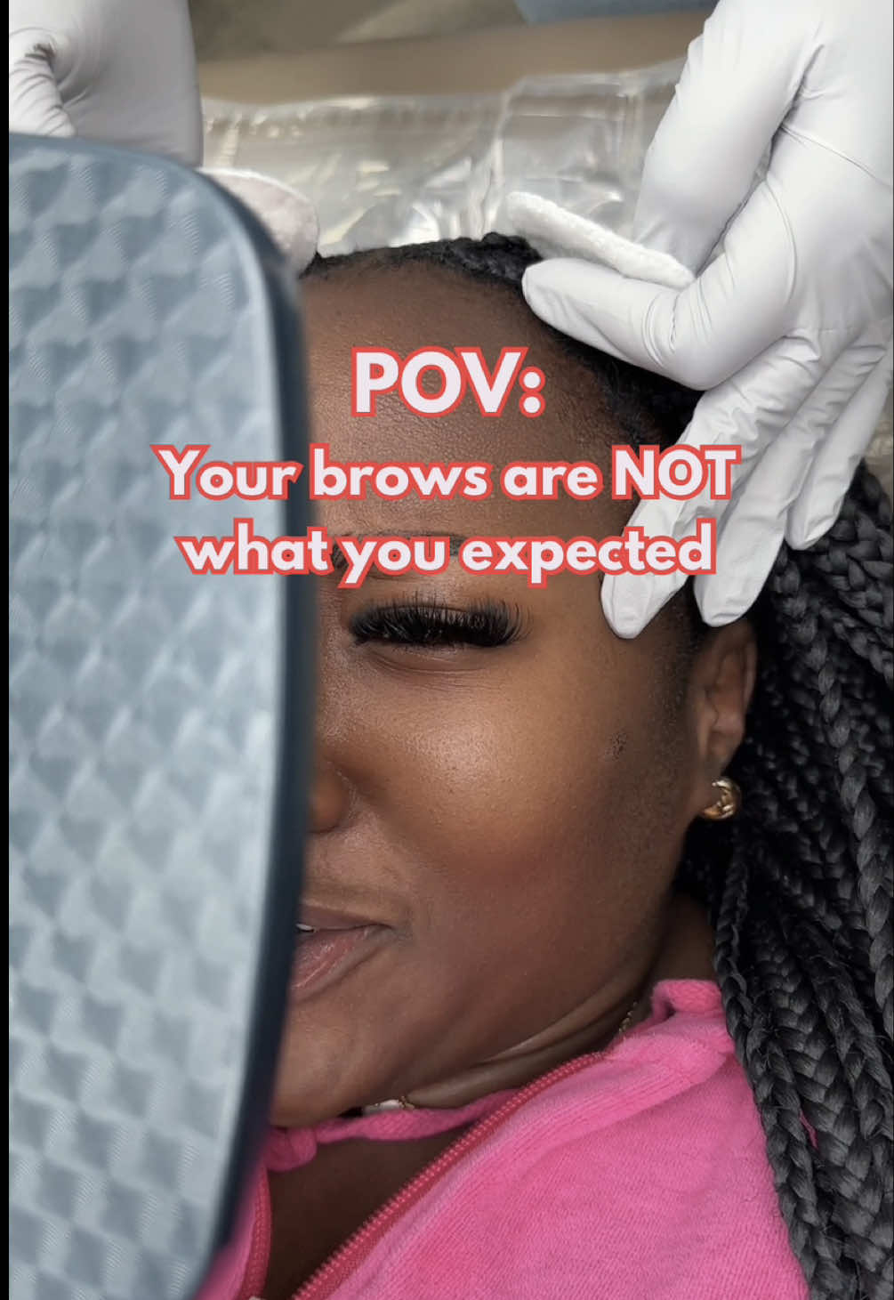 Did she actually like her brows though? 😭 #browreveal #naturalbrows #nanocombobrows 