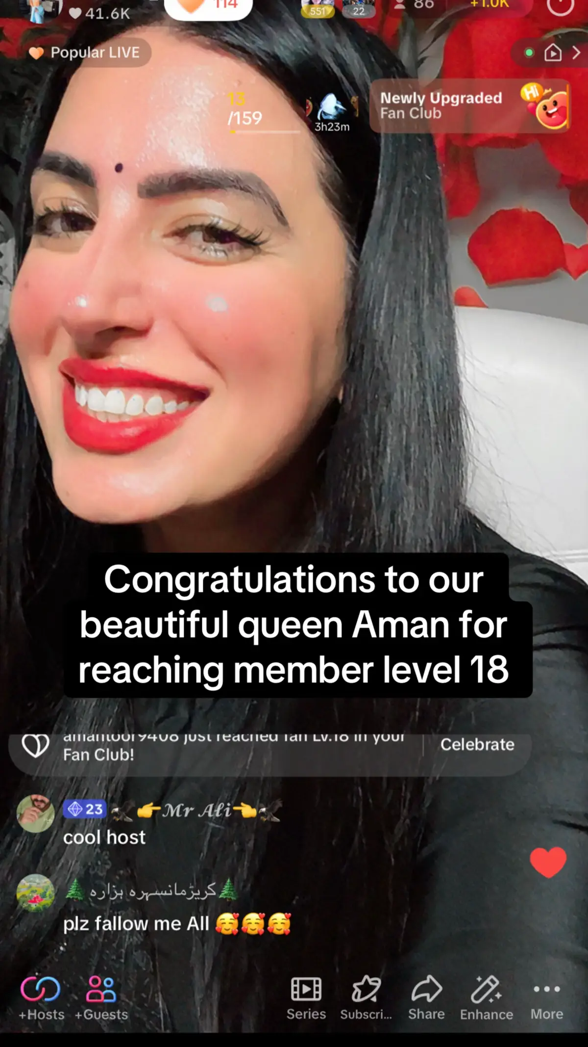 Congratulations to our beautiful queen Aman for reaching member level 18 . Number 1 Queen I ever added to our team ❤️❤️😇 She is purely a blessing for us . ❤️❤️🎁