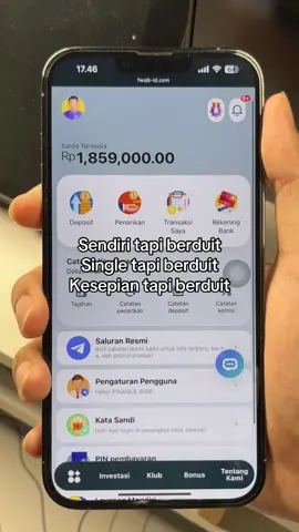 #financewise modal invest 60 ribu dibayar sampe 1 digit perhari🤤🔥✨finance wise investasi terbaik sepanjang masa🤑📊💸