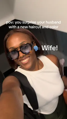 Replying to @Being Jhaded my husband’s reaction to my new ‘do 🤣 I married a clown #reactionvideo #couplecomedy #newhair #fyp #atlantainfluencer #atlantacontentcreator 