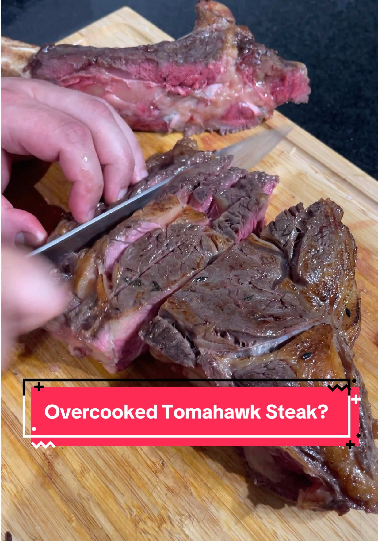Is this Tomahawk steak overcooked? What do you think? Let me know in the comments. 😅😂😂 #foryoupage #tomahawksteak #fyp #bbq #foodtiktok 