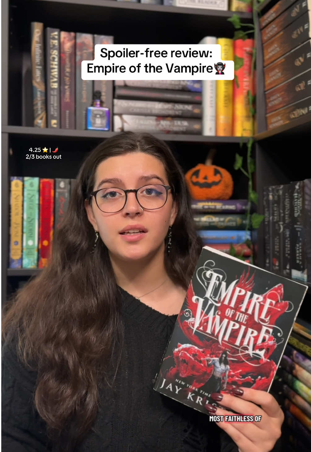 Empire of the Vampire by Jay Kristoff is the perfect dark, bloody fantasy read for spooky season - here’s my review! (4.25⭐️) Have you put this dark fantasy trilogy on your Fall/Winter TBR yet? Shoutout to my buddies@Carleigh Jo 📚❤️✨  @✨📚carly.g.reads📚✨ bc they are the real Vamp Queens. #vampire #bookreview #BookRecommendations #BookTok #darkfantasy 