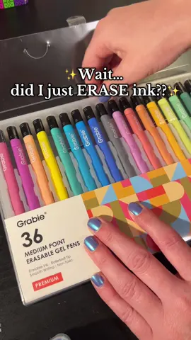 Goodbye messy white-out 👋 Hello erasable gel pens 😍 These 36 colors are a game-changer for my planner! #plannerobsessed #creatorsearchinsights #erasablepens #gelpens #bestgelpens 