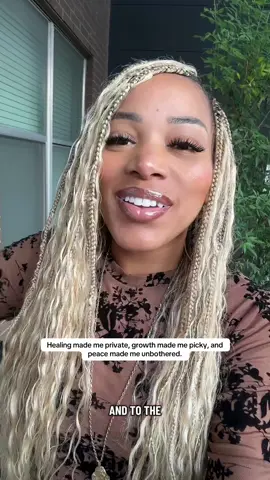 Healing makes you private → You protect your energy because you know what it costs to lose it.     Growth makes you picky → You don’t settle for less than what aligns with your values. Peace makes you unbothered → You’ve reached a place where outside noise doesn’t shake your inner calm. #motivation #selflove #mindset #bestadviceever #inspiration 