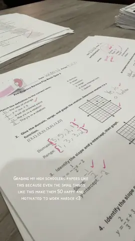 Yes, I know they are NOT children. But I will draw a silly smiley 100% and little note because I’ll continue to show them how proud I am! #fyp #teachertok #highschoolteacher #gradingpapers #mathematics 