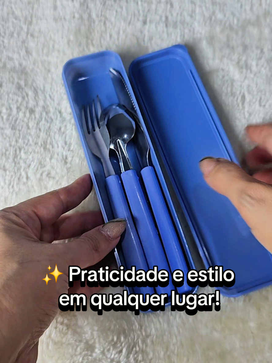 ✨ Chega de improvisar talheres na correria do dia a dia! Esse kit portátil é prático, resistente e vem com estojo. 🔥 Aproveite o precinho promocional! #TalheresPortáteis #KitMarmita #AchadinhosTikTok #PromoDoDia #DicaÚtil 