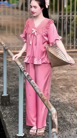Bộ mặc  nhà quấn dài tiểu thư#dongulua #dobomacnha #dobotieuthu #xuhuongtiktok 