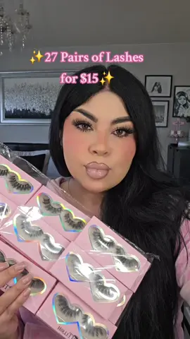 ✨️ This is such an amazing deal!! 27 pairs for $15 !!  I love @BTLLSSH LASH they're such good quality and they have so many other styles at affordable prices..I wear them in alot of my past videos. 🎀  #btllsshlashes  #tiktokshop  #tiktokviral  #lashes  #lashtok 
