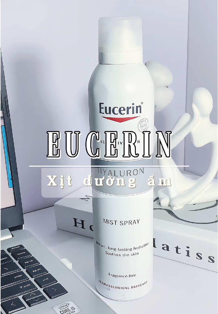 ✨ Eucerin Hyaluron Mist Spray – cấp ẩm tức thì, dịu da nhanh chóng _ HA chuỗi dài: giúp cấp ẩm suốt 24 giờ, làm dịu da _ HA chuỗi ngắn: giúp giảm và ngăn ngừa các nếp nhăn hiệu quả  👉🏻 Một lớp sương mịn đủ để giữ da luôn ẩm mượt suốt cả ngày, đặc biệt là ngồi văn phòng máy lạnh 
