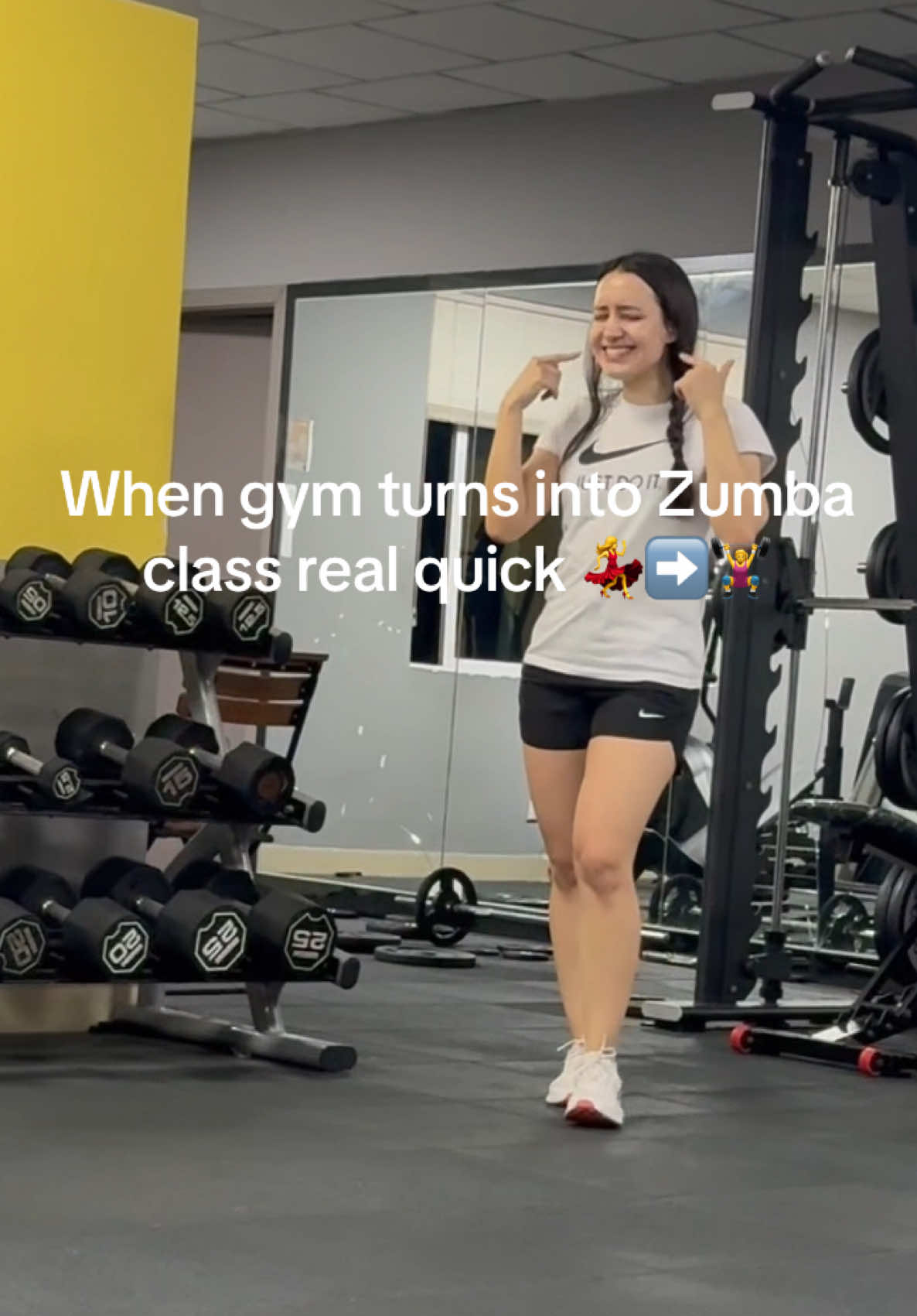 When gym turns into Zumba class real quick 💃➡️🏋️‍♀️ #fitnessfun #couplegoal #gymcomedy #danceworkout #fyp 