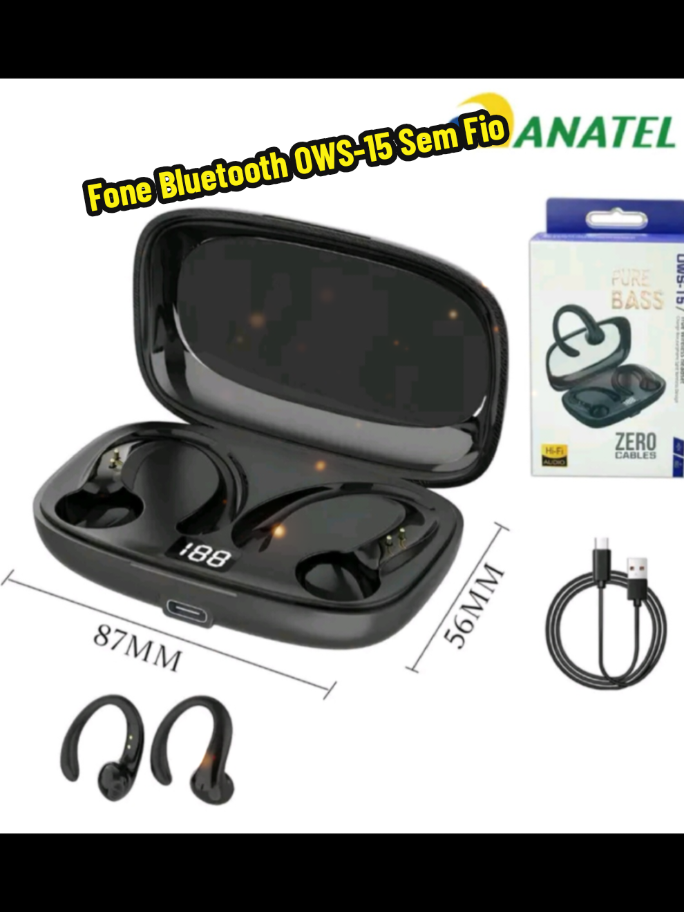 Fone Bluetooth OWS-15 Sem Fio 
