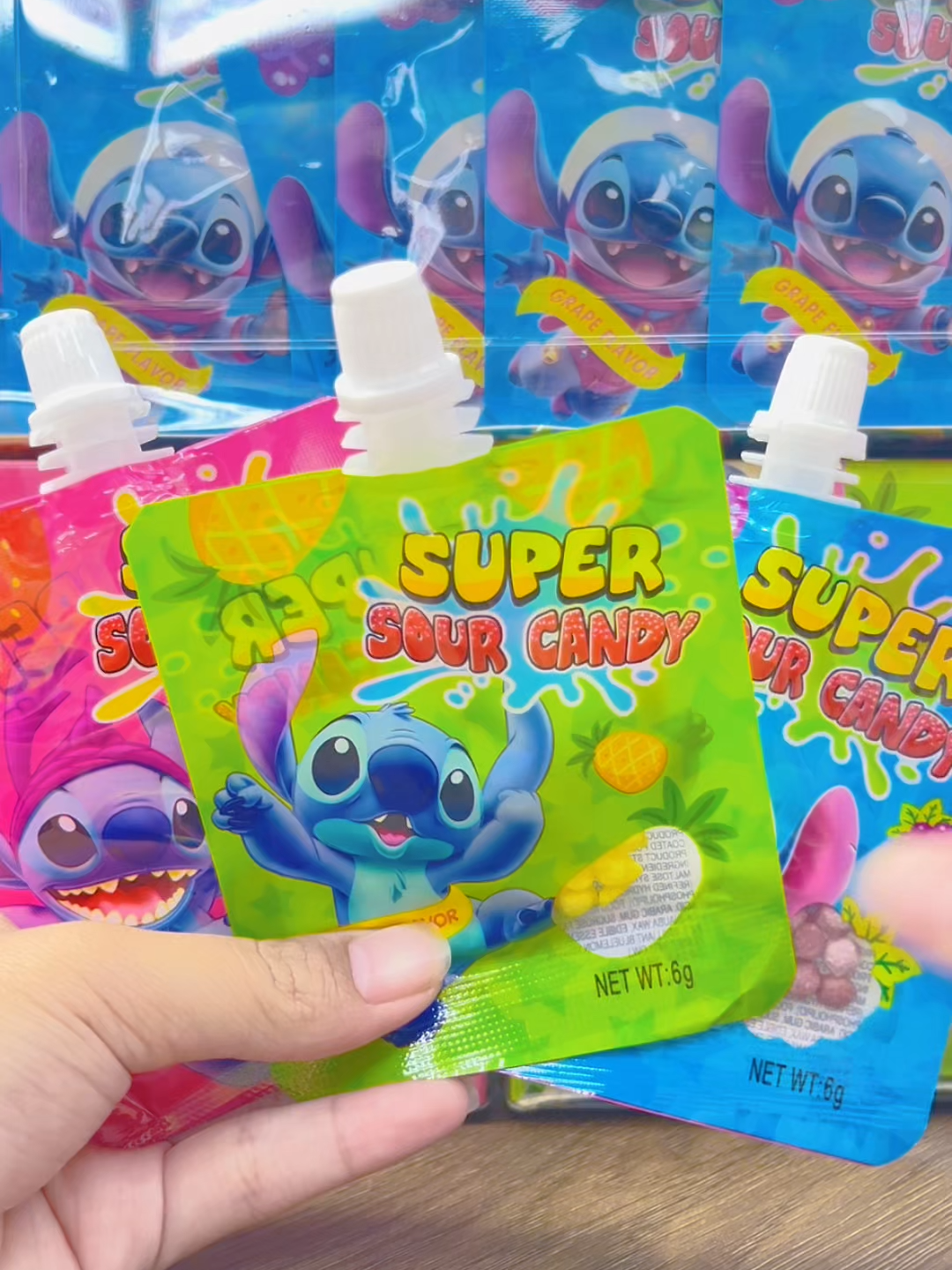 Super sour Stitch beans! Order now#fyppp #FORYOU #CANDY #candyshop #candy #sourcandy ##mrcandy