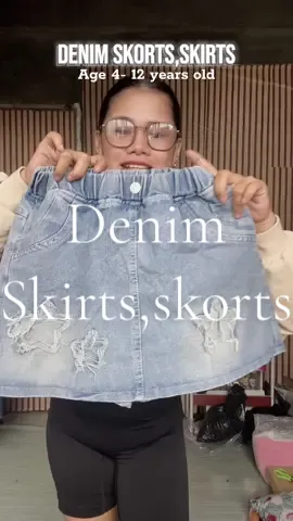 Denim skorts for kids perfect nito pang ootd . #kidswear #skorts #skirts 