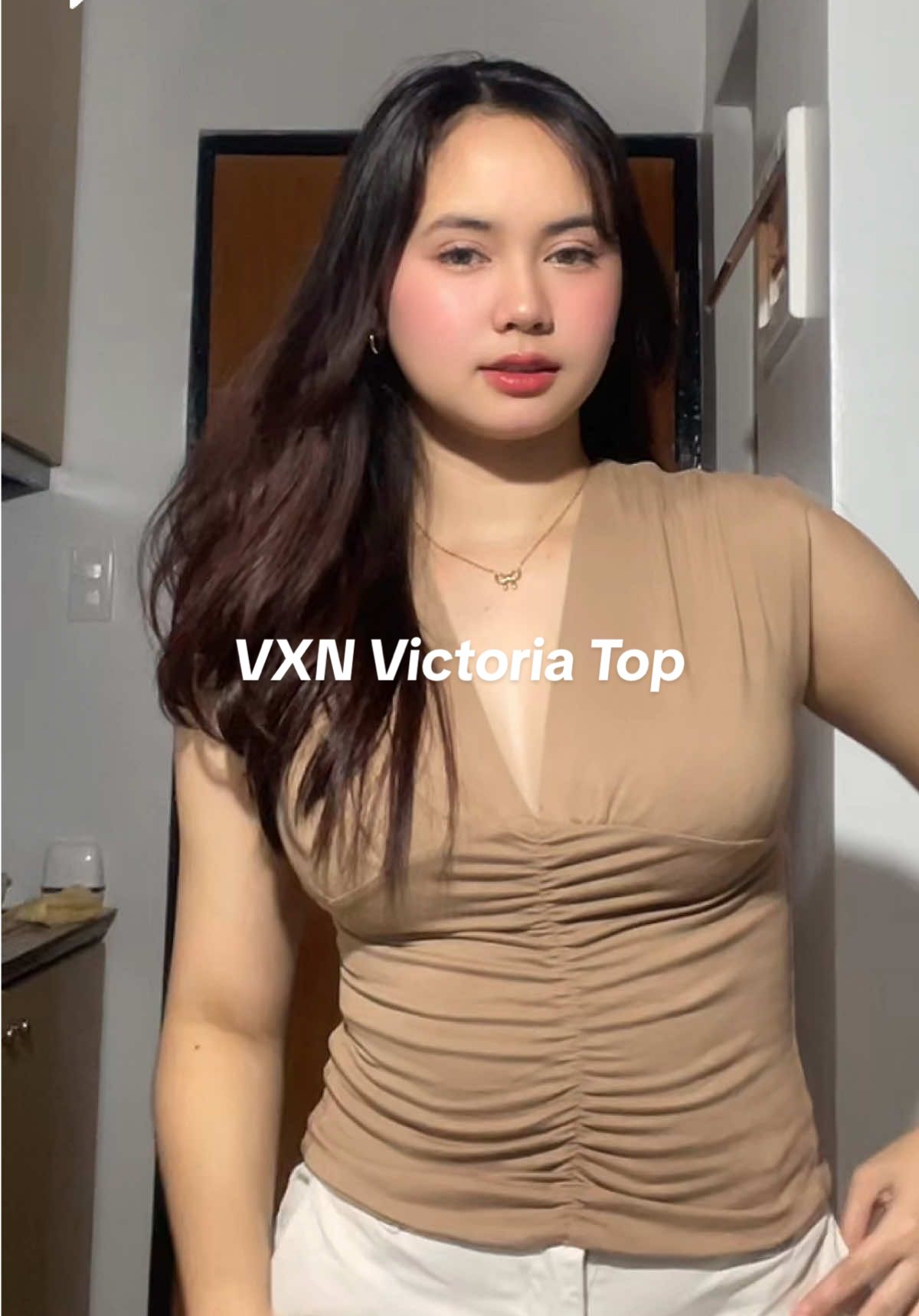 Replying to @violet.archives 🧚🏻‍♂️ got it from @VXN Brand Victoria Top, color : latte #OOTD #fashion #top #recommendations #fyp 