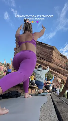 Checking off my colorado bucketlist!! Come with us to sunrise yoga at Red Rocks !! 35 weeks pregnant 🤰🏼✨🌅🧘🏼‍♀️#creatorsearchinsights #yoga #Fitness #redrocks #yogaatredrocks #colorado #coloradobucketlist 