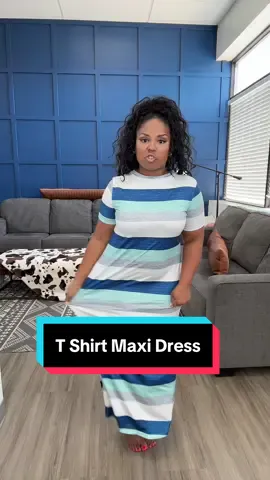 This dress is slinky and comfy. Perfect for fall. #tshirtdress #maxidress #tiktokcreatorpicks 