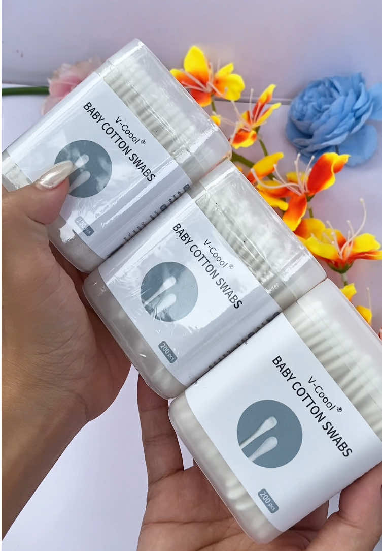 Tăm bông kháng khuẩn đầu dẹt an toàn tiện lợi VCOOOL #tambong #tambongkhangkhuan #tambongngoaytai #tambongchobe