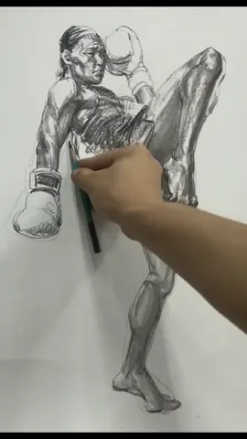 Is boxing a popular sport in your area? 🥊  #sketch #art #sports #drawing #fypage 