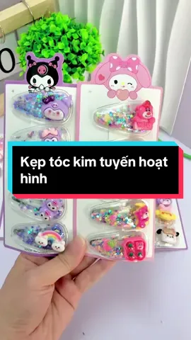 Set kẹp tóc kim tuyến cham hoạt hình nhiều mẫu ạ🥰🥰 #keptocbegai 