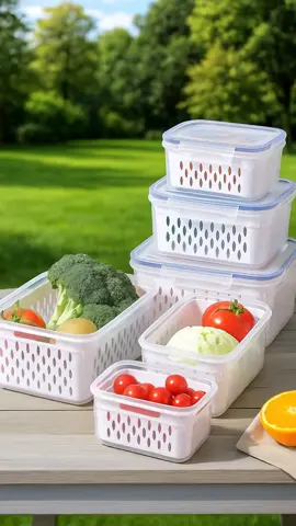 PAKET 2 SET 6 PCS) Kotak Penyimpanan Multifungsi Wadah Toples Keranjang Saringan Pengering Sayur Buah Serbaguna#racuntiktok #promo #murah #viral 