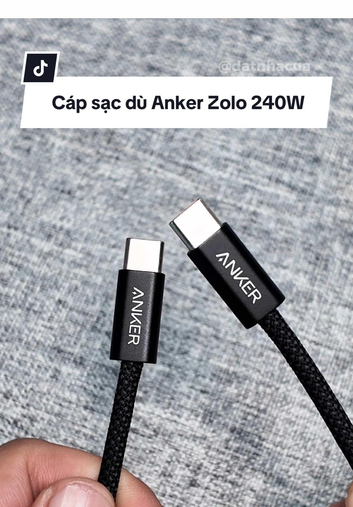 Cáp sạc nhanh USB C Anker Zolo A8060 240W #capsacanker #sacnhanhanker #ankerzolo #datnhacua 