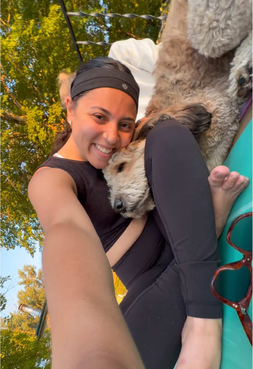 sunday sunset yoga #yoga #yogaflow #sunset #sunsetlover #puppy 