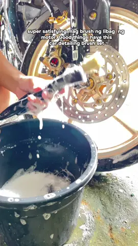 Super satisfying mag linis ng motor lalo na pag malibag haha. Good thing may 3 pack car detailing brush ako. #carcleaning #motorwash #cardetail #brushdetailing #satisfyingvideo 