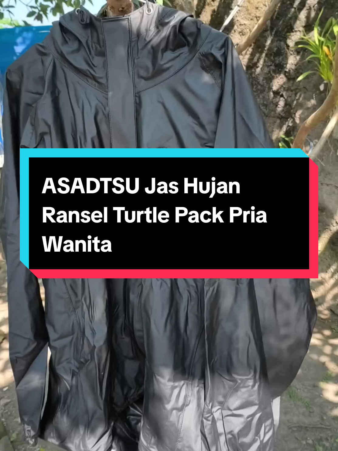 ASADTSU Jas Hujan Ransel Turtle Pack Pria Wanita #asadtsu #jashujanmurah #jashujanpriawanita #fyp #masukberanda 