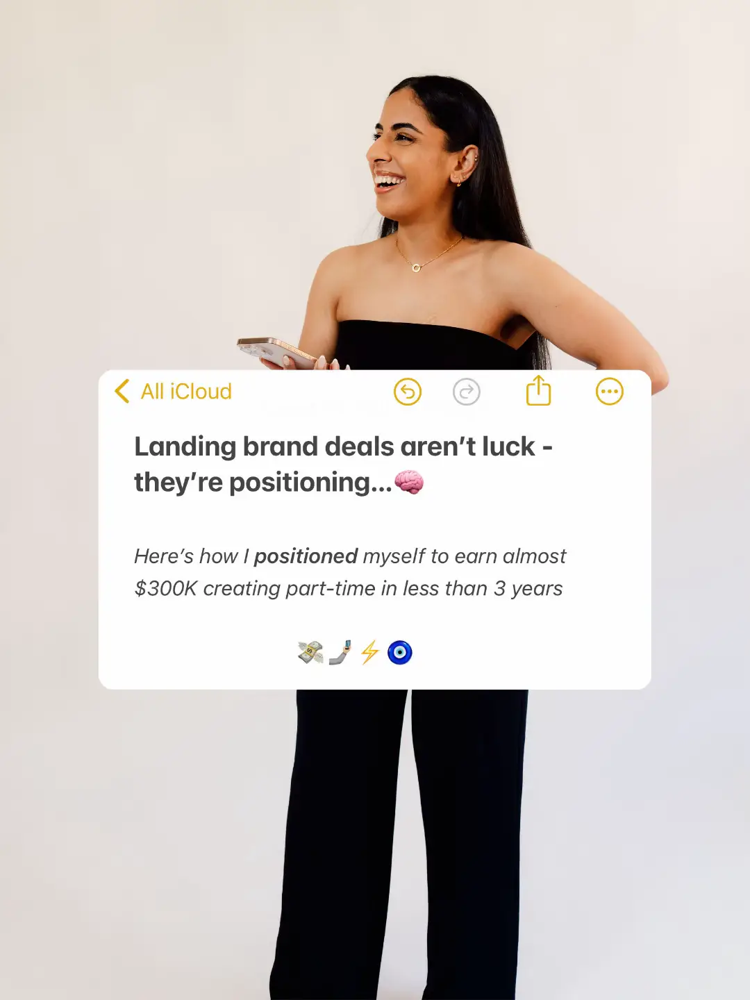 I’ve made almost $300K creating content part-time as a UGC creator…not because of luck, but because I treat content creation like a business 🧠 What’s worked: ⚡️Creating content I’d want to be hired for - authentic but structured with hooks, angles, and strategy ⚡️ Building my personal brand across multiple platforms so my work is always discoverable ⚡️ Learning how to stack skills like UGC, creative strategy + performance marketing 🧿🪬  #contentcreator #creatormindset #creatortips #socialmediatips #branddeals 