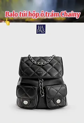 Balo túi hộp ô trám chainy size 19 hapas da cao cấp 🌷 #balo #balonu #balohapas #balodacaocap #hapas 