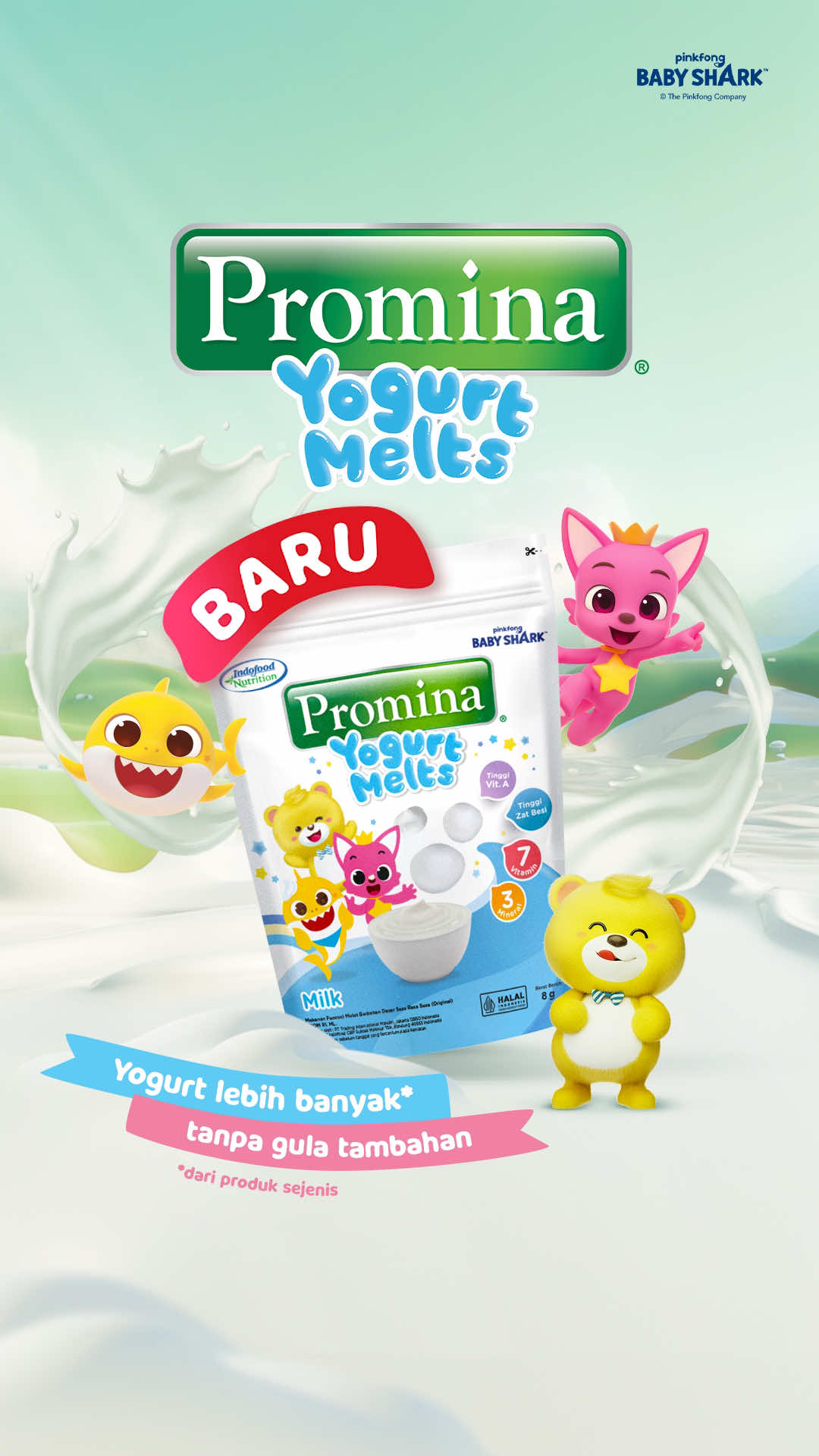 ✨Moms, Siap Gebrakan Snack Baru dari Promina? 😍 BARU! Promina Yogurt Melts!🥛 Snack dari Yogurt Asli yang lezat dan bernutrisi. Dibuat dengan teknologi freeze dried❄️ sehingga menjaga kebaikan probiotik alami pada yogurt untuk bantu jaga pencernaan sehat si Kecil! ✨ Promina Yogurt Melts cocok buat si Kecil karena dibuat tanpa gula tambahan, memiliki rasa asam manis alami dari yogurt, mengandung 7 vitamin dan 3 mineral, dan tekstur yang sangat MELTS di mulut! 🙆🏻‍♀️ Yuk, berikan si Kecil Promina Yogurt Melts sekarang! Jangan lupa SAVE & SHARE konten ini ya, supaya Moms lain cobain snack terbaru dari Promina juga! ❤️🙌🏻 #Promina #CobaInBisaItu #ProminaYogurtMelts 