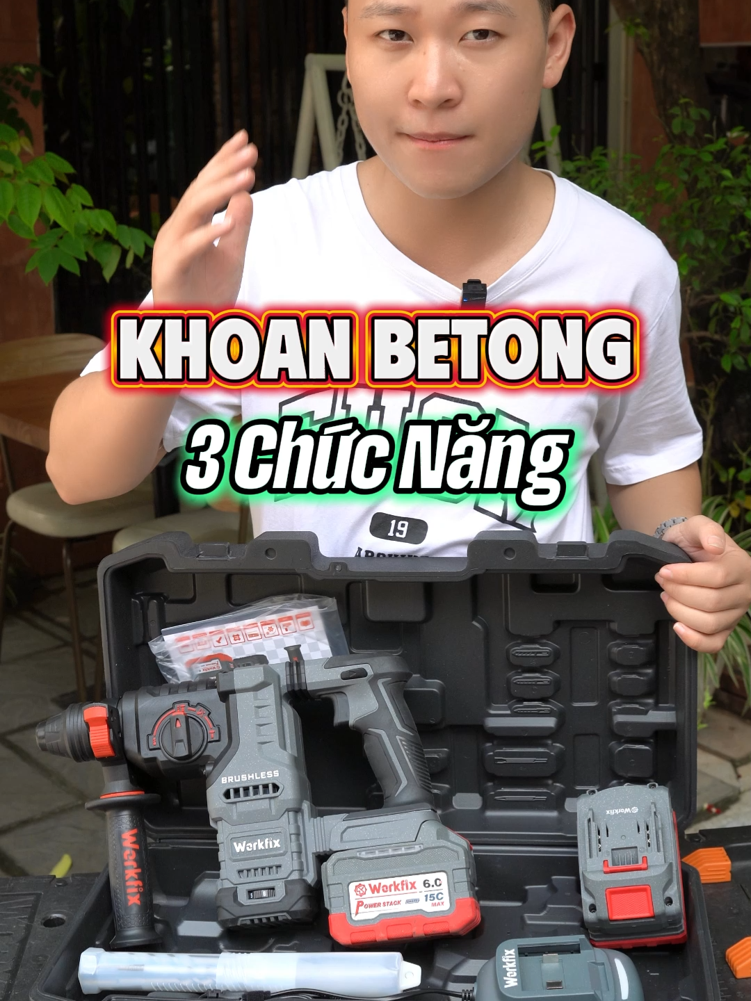 Máy khoan Bê- Tông Workfix 3003 pro  lực đập lên tới 3.0J #workfix #boshun #khoanbetong #khoanbetongpin #khoanbetongboshun #khoanbetongworkfix