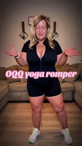 @OQQ-Nine cents A fitted yoga romper that is perfect for us thick n’ curvy girls! #oqq #yogaromper #romper #plussizeromper #bodysuit 
