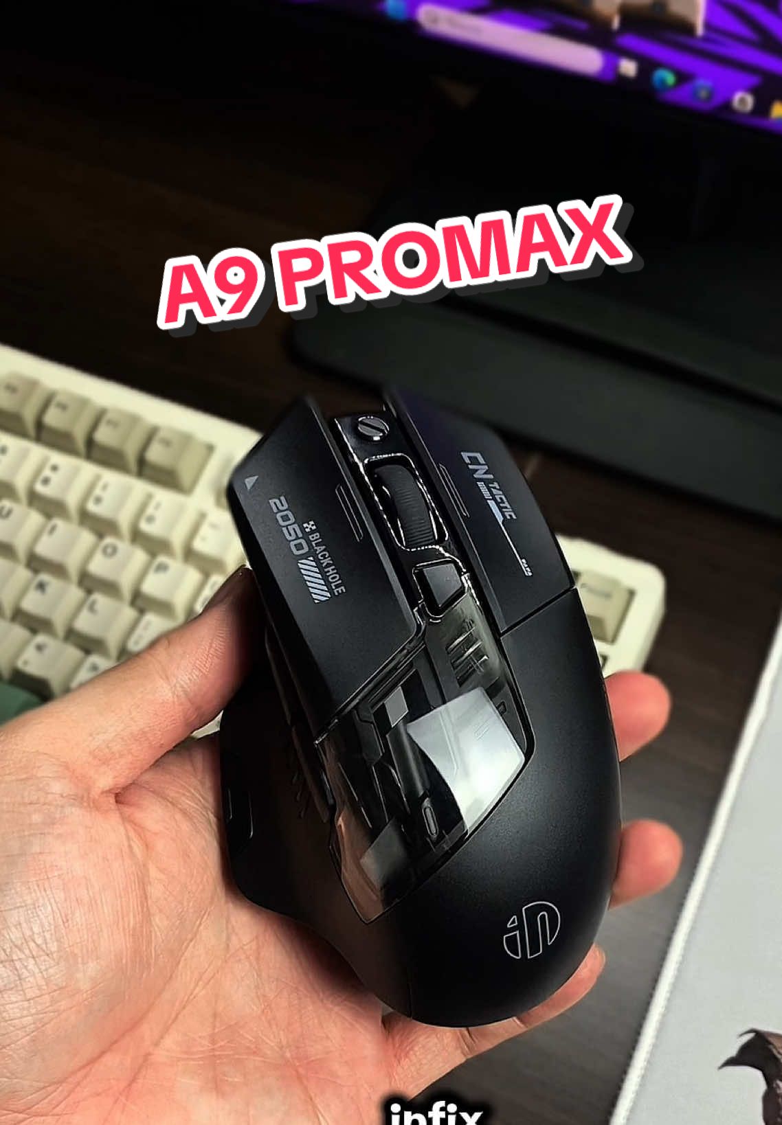 Chuột gaming không dây Inphic A9 pro/promax #chuotmaytinh #chuotgaming #chuotkhongday #inphic 