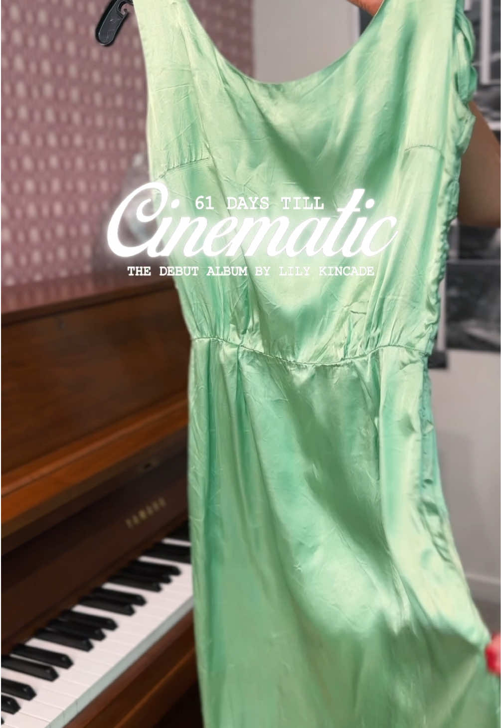 61 days till Cinematic is finally yours! Today I decided to dye this vintage dress I thrifted. Putting together an outfit and makeup look to match each track on Cinematic! I’ve always loved upcycling and repurposing pieces from the past because there’s something so special about giving old clothes a brand new story!!! It’s been such a fun process to bring the music into the visual world through fashion. I hope you’re enjoying the countdown series so far, let me know what else you want to see next! Xoxo, Lily 🎬🌟🖤