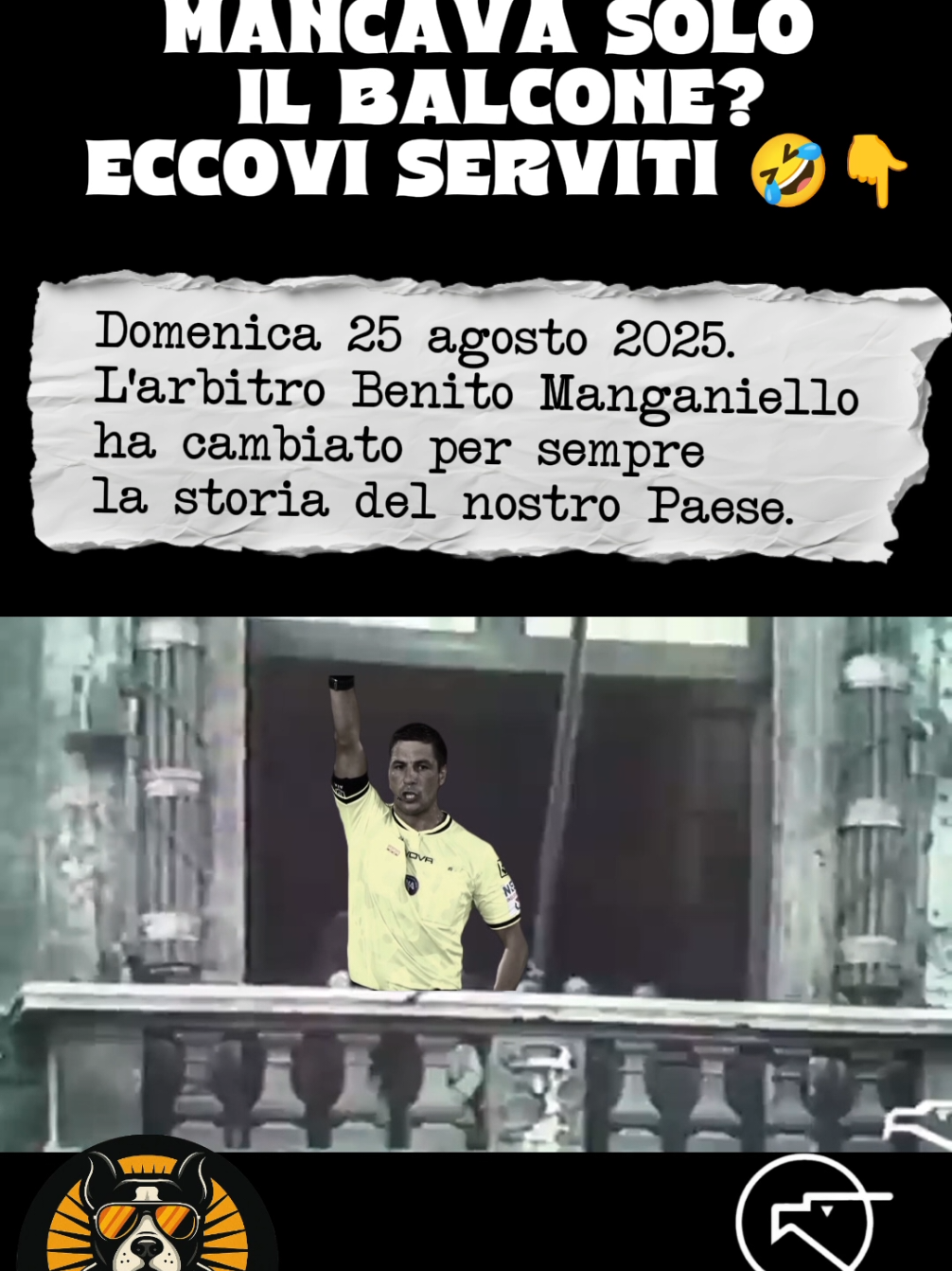 Parte 2 Ok, il VAR è ufficialmente entrato nella storia… 📽️😂 Manganiello dal balcone più famoso d’Italia 🔊 Meglio questa versione o l’originale? 👇 #SerieA #VAR #Calcio