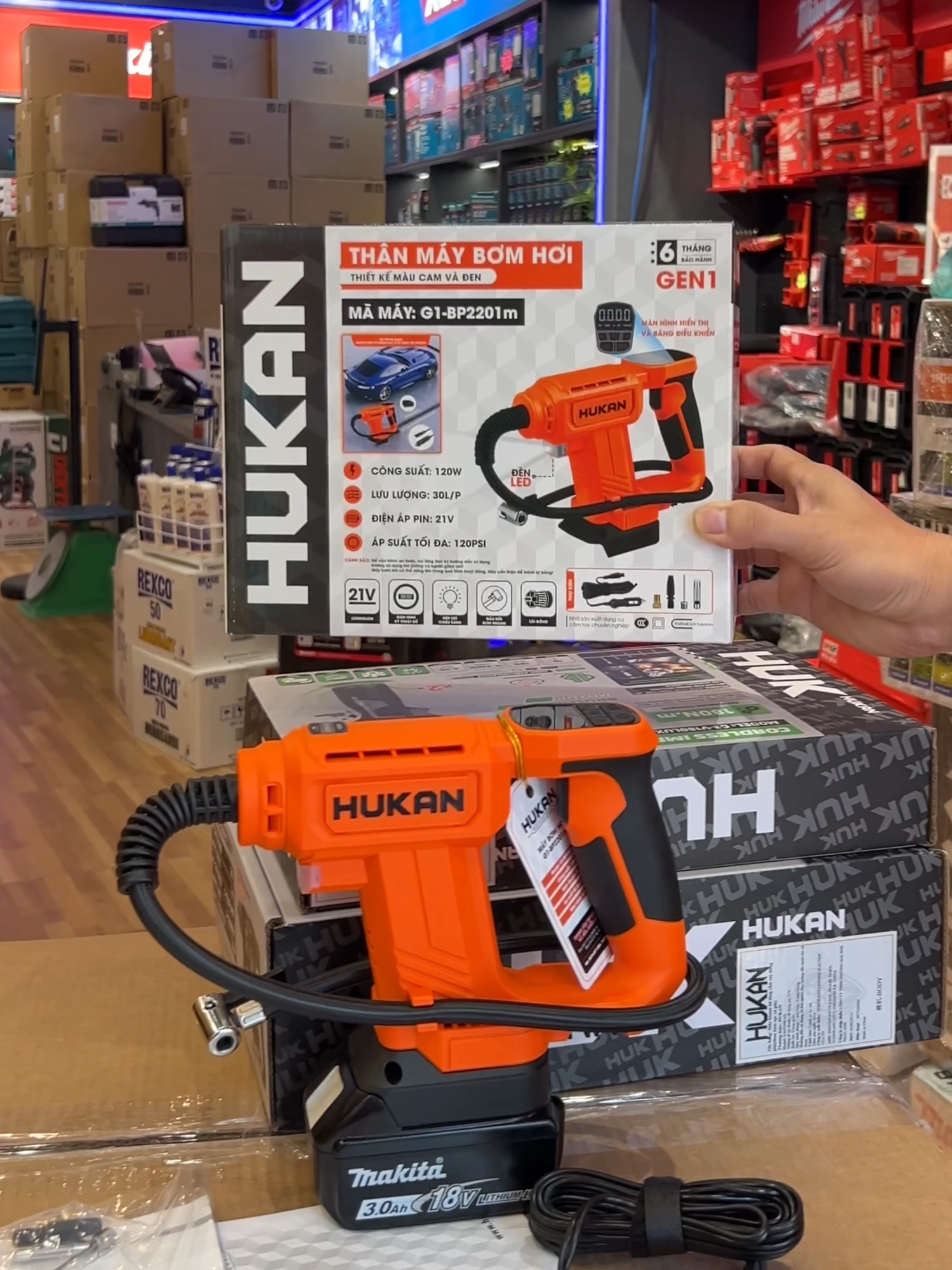 G1-BP2201m HUK Máy bơm lốp xe Pin 21V #visiortools #visiorvn #visior #hukan