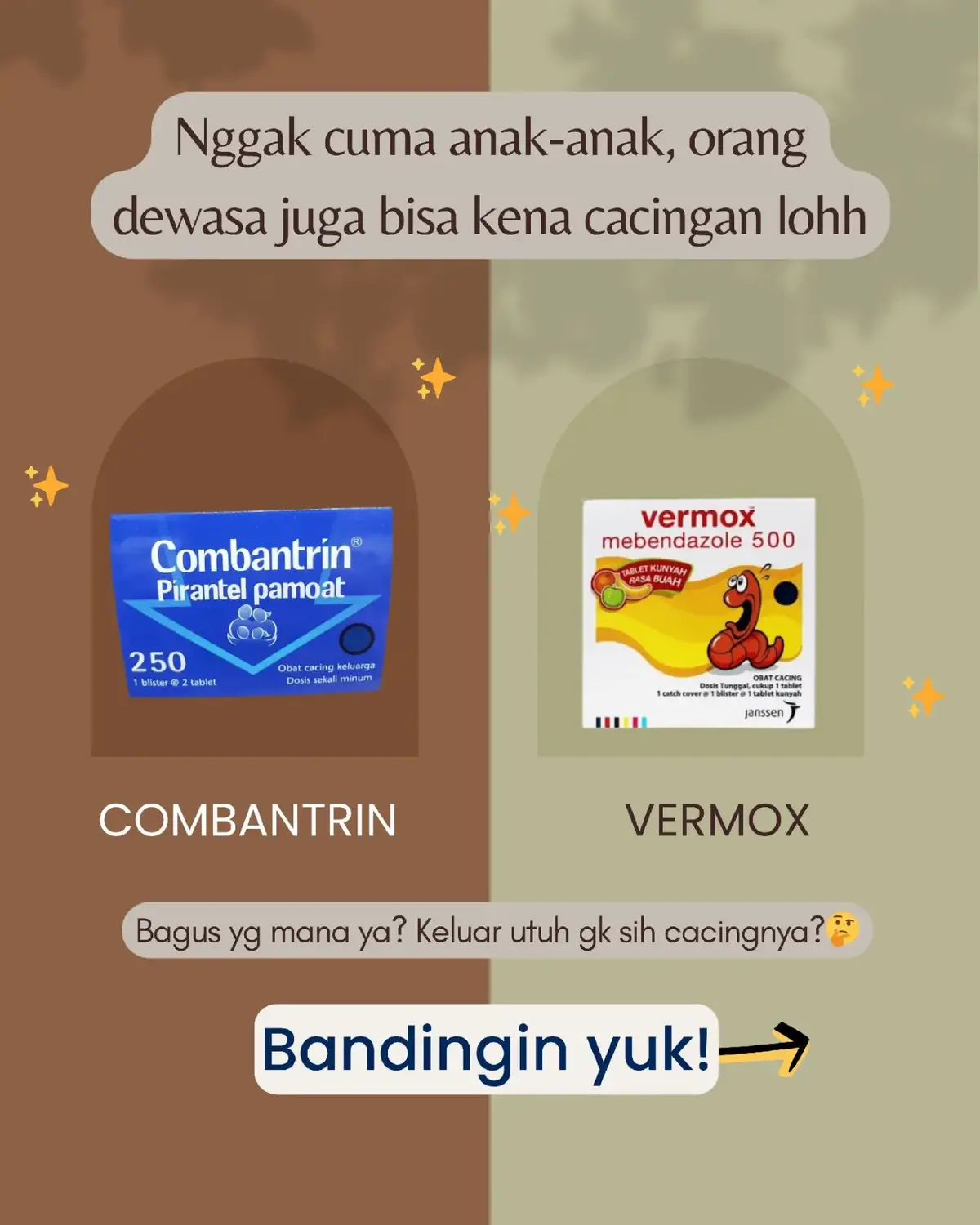 yang lagi viral nih tentang cacingan. takut pilih obat yg cacingnya keluar utuh? kita bandingin yuk 2 obat ini combantrin vs vermox #fyp #cacingan #combantrin #vermox 