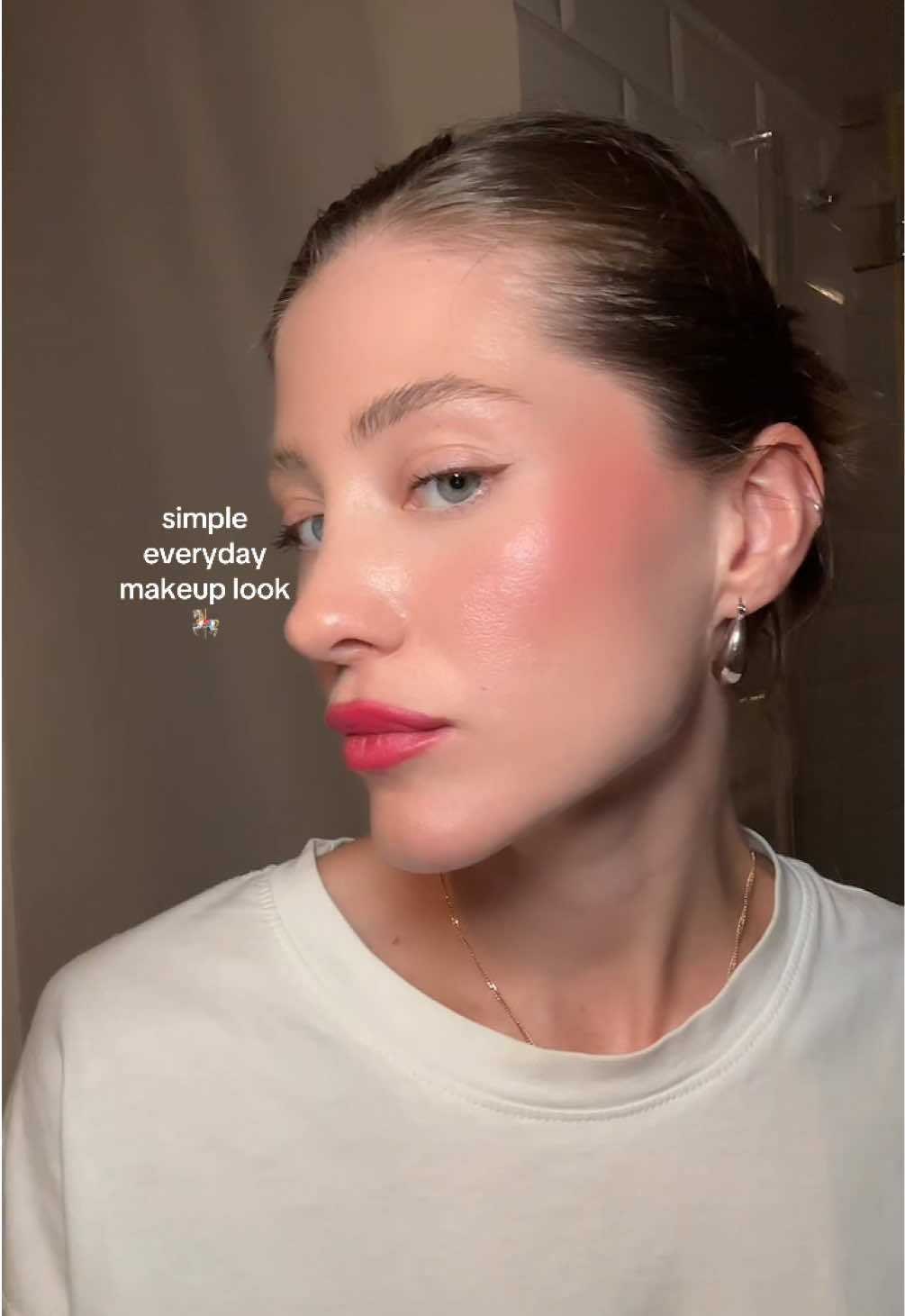 Simple everyday makeup look ☺️🩵🥹#creatorsearchinsights  #makeup #everydaymakeup #tutorial #fyp 