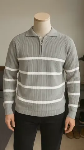 ROLF Polo Stripes Knit Halfz polo pria sweater rajut knitwear pria 