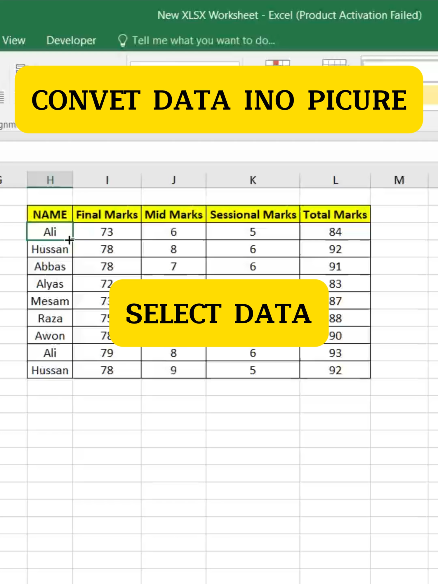 Convert Data into Picture | Excel Tricks | join to grow yourself and get a good skill to become a professional #alimesam333 #exceltipsandtricks #excelhacksforwork #exceltricks #exceltips #shorts #foryou #excel #exceltutorial #msexcel #viral #excelsolutions #dynamicchartexcel #datachartexcel #dark__life4