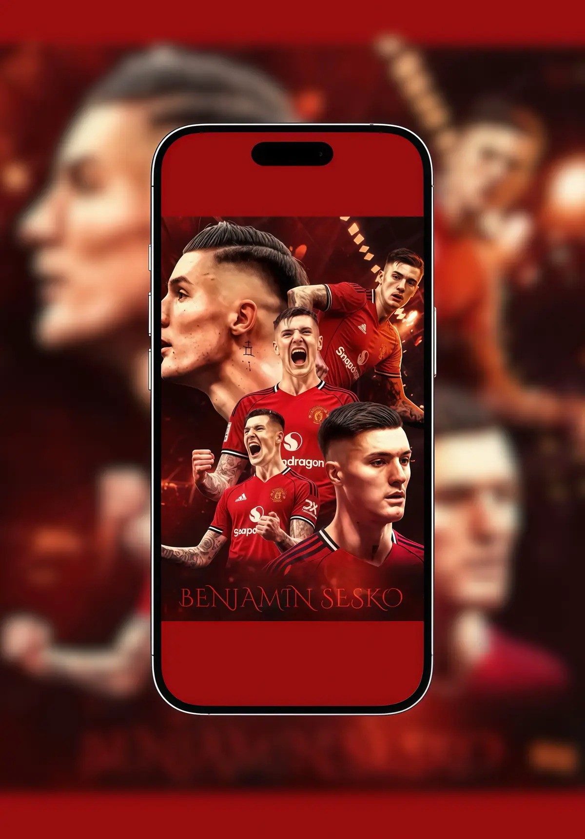 Benjamin Sesko ❤️👹 #wallpaper #4k #manchesterunited #PremierLeague #red 